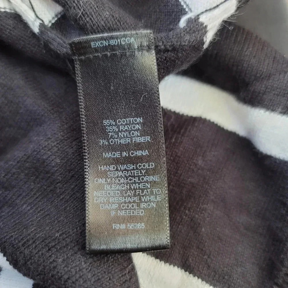 Express Women's Dress Small Black White Striped Batwing Dress Cotton Blend - Picture 4 of 8